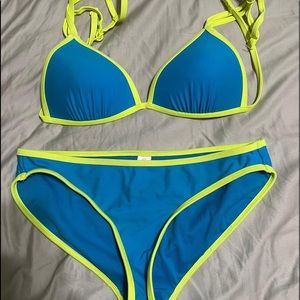 Blue and yellow bikini, size M
